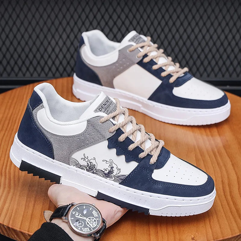 Nieuwe heren casual schoenen voor de herfst, ademende platte schoenen voor buiten, modieuze veterschoenen, comfortabele trendy sportschoenen voor heren, Zapatillas
