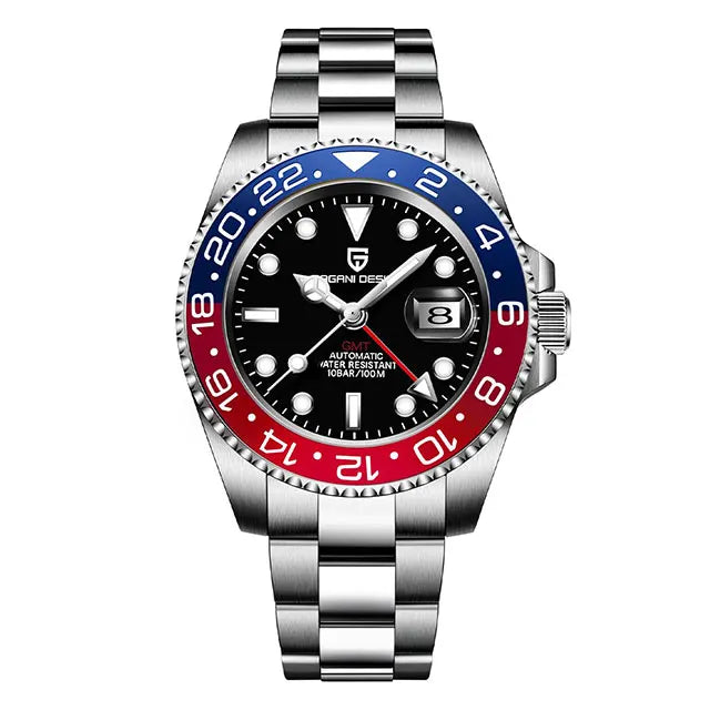 Man Watch PAGANI DESIGN GMT Men Mechanical WristWatch Luxury Sapphire Glass Waterproof 40mm Automatic Watch for Men Reloj Hombre