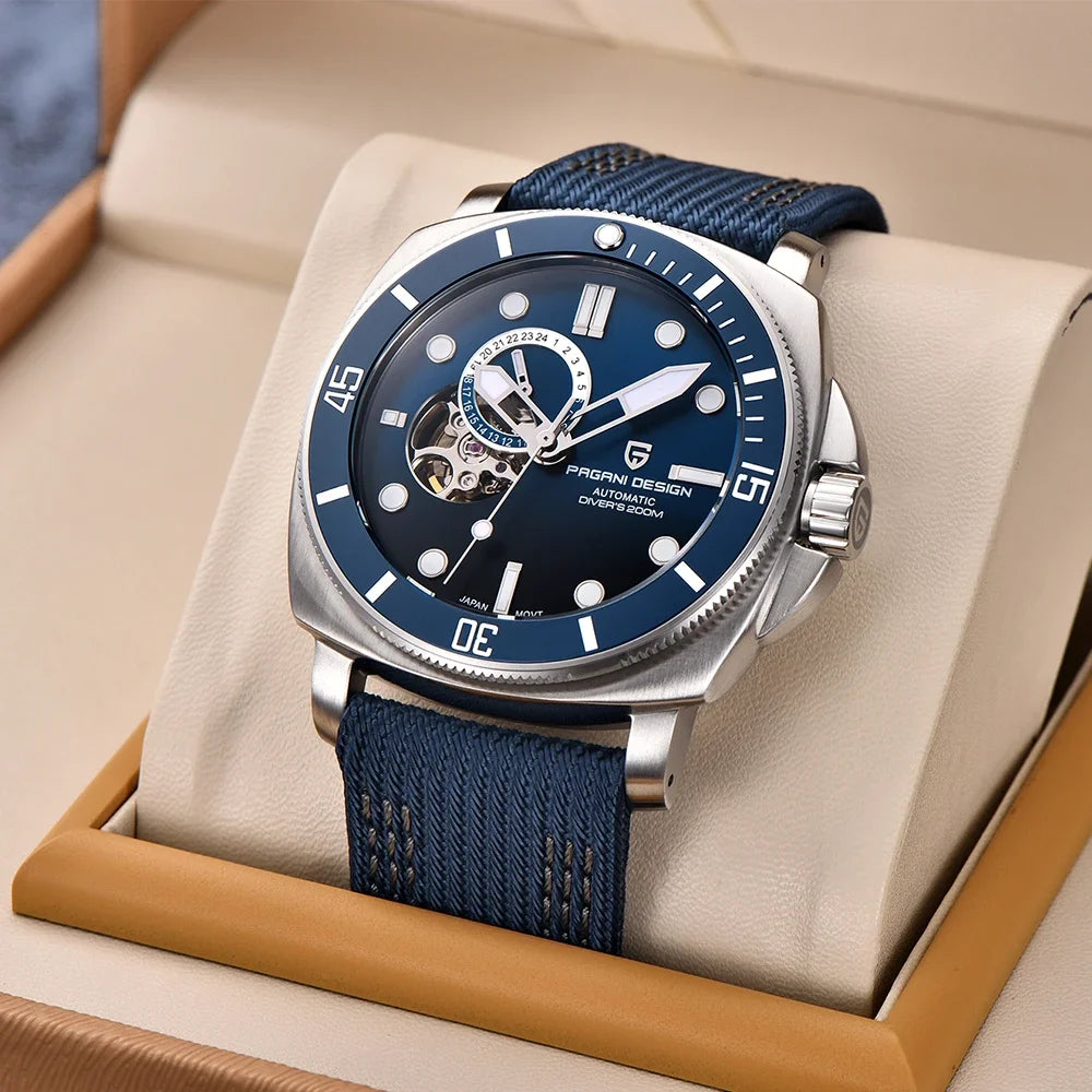 PAGANI DESIGN 2026 Original 43MM Men's Automatic Mechanical Watch NH39 200M Waterproof AR Sapphire Mirror Watches For Men