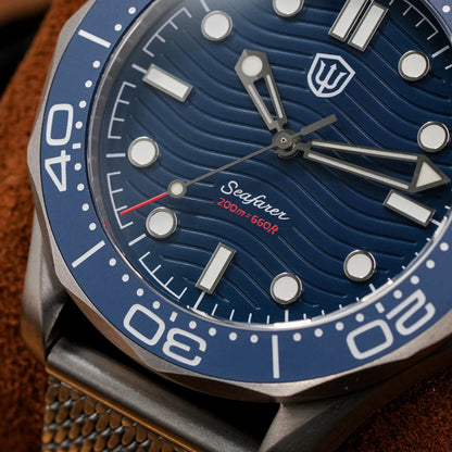 Watchdives 42mm Seafarer Grade 2 Titanium NTTD Dive Watch WD007Q V2 VH31 Sweep Second Quartz Movement Luminous Sapphire Watches