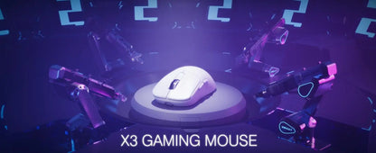 Mouse gaming wireless leggero ATTACK SHARK X3, 49g, tri-mode, sensore PAW3395 da 26K DPI, autonomia di 200h, 5 pulsanti programmabili