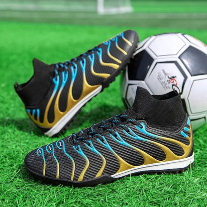 Men Soccer Shoes Sport FG/TF Outdoor Football Boots Training Boys Match Non Slip Long Spikes Cleats Indoor Futsal Comfortable