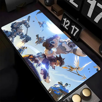Mouse Pad Overwatch Genji, imprimare HD, pentru gameri pe computer, margine cusută, mouse pad antiderapant XXL90x40cm, suport pentru tastatură și birou PC