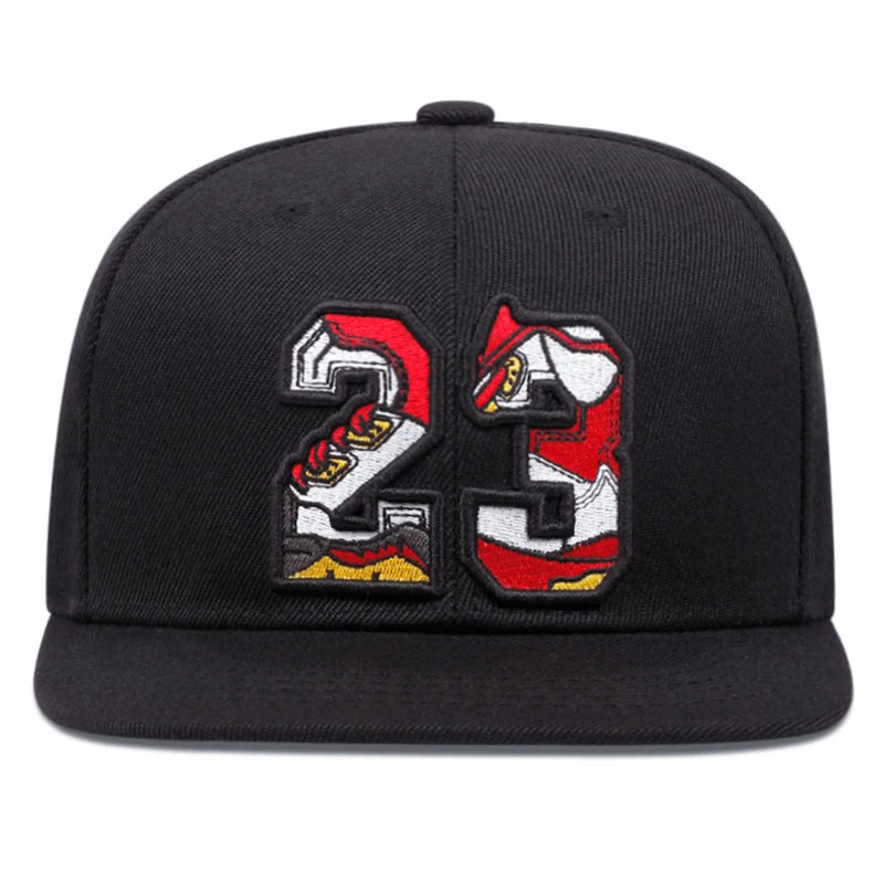 Digital 23 3D Embroidered Fashion Baseball Hat Sports Sunshade Hat Snapback Cap Adjustable Unisex Sun Cowboy Hat