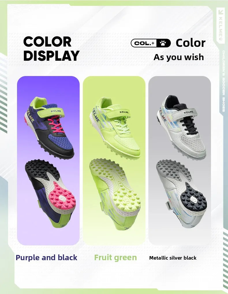 Chaussures de football pour enfants Kelme Tf Nail pour élèves du primaire – Chaussures de football à cinq sur gazon artificiel