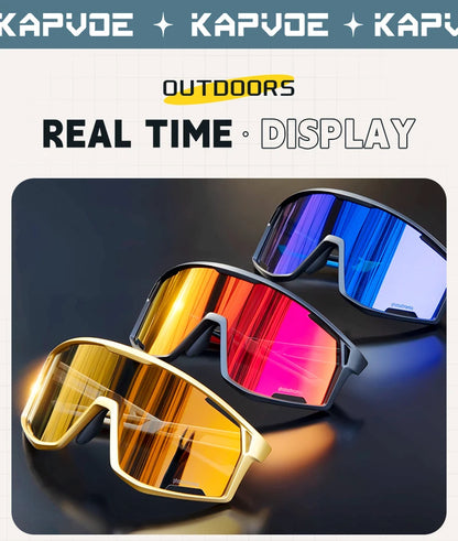 KAPVOE Pánské a dámské brýle na silniční kolo UV400, brýle pro horské sporty, outdoorové fotochromatické cyklistické sluneční brýle, brýle na kolo