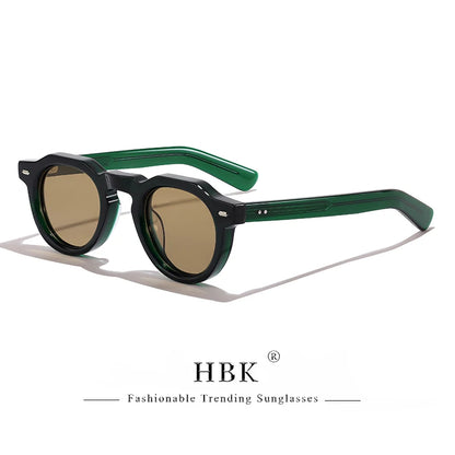 HBK Vintage – jednoduché kulaté pánské sluneční brýle s malým rámem, vysoce kvalitní acetátový rám, sluneční brýle pro ženy, na večírky, na cestování i do přírody