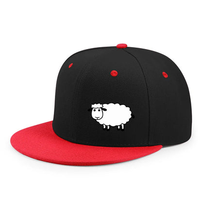 Unisex-Baseballkappe mit verstellbarem Riemen – Streetstyle-Kappe mit flachem Schirm und Schafsmuster – Lässige, vielseitige und personalisierbare Kappe