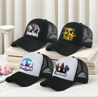 Șapcă de baseball Fortnite cu imprimeu de joc în stil desen animat, pălărie de vară pentru copii din plasă respirabilă, șapcă reglabilă cu cozoroc, cadou de ziua de naștere pentru copii