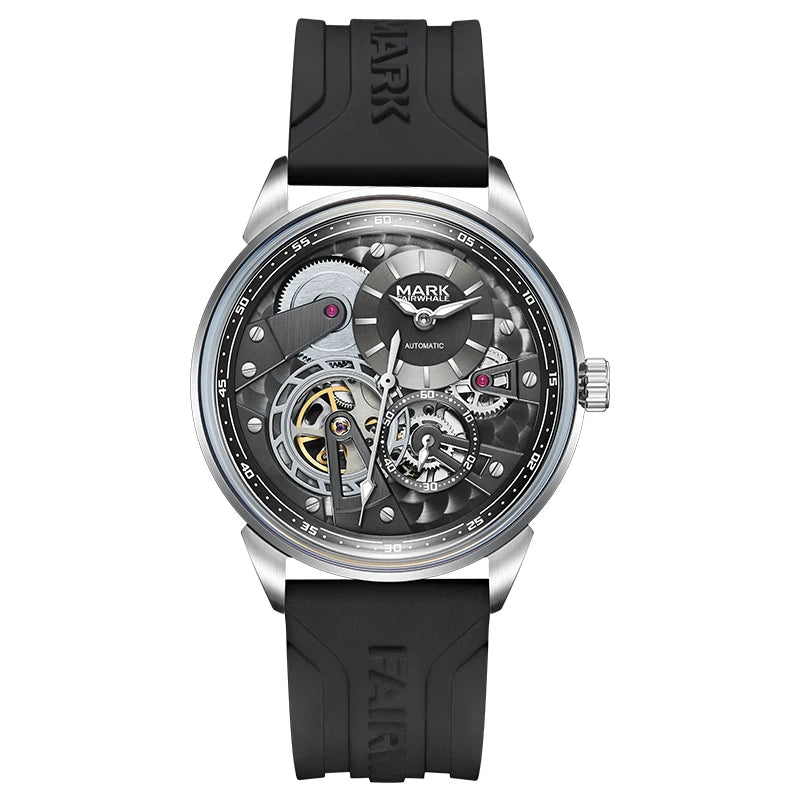 MARK FAIRWHALE Men’s Luxury Automatic Mechanical Watch  46mm Stainless Steel Business Wristwatch