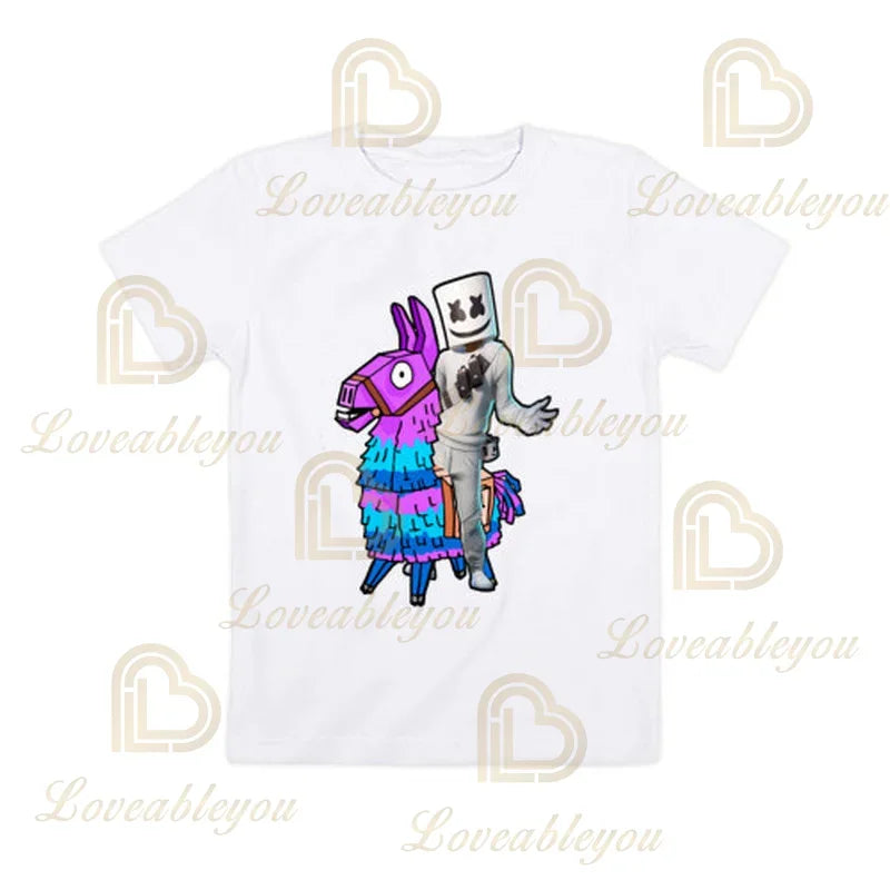 Boys Girls Cartoon T-shirt Fortnite Tshirt Battle Royale 3D 3 To 14 Years Victory Royale Game Kids Tops Teen Clothes