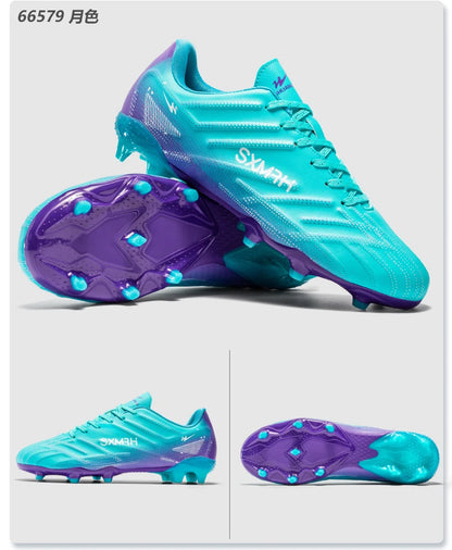 Chaussures de football Double Star Adult Youth AG : crampons antidérapants et résistants pour gazon artificiel et naturel, pour l'entraînement et les matchs, hommes et femmes