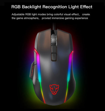 Motospeed V90 Wired Gaming Mouse RGB Backlight 8 Adjustable 50000 DPI Office Game Mouse Macro Drive PMW3325 For Laptop PC