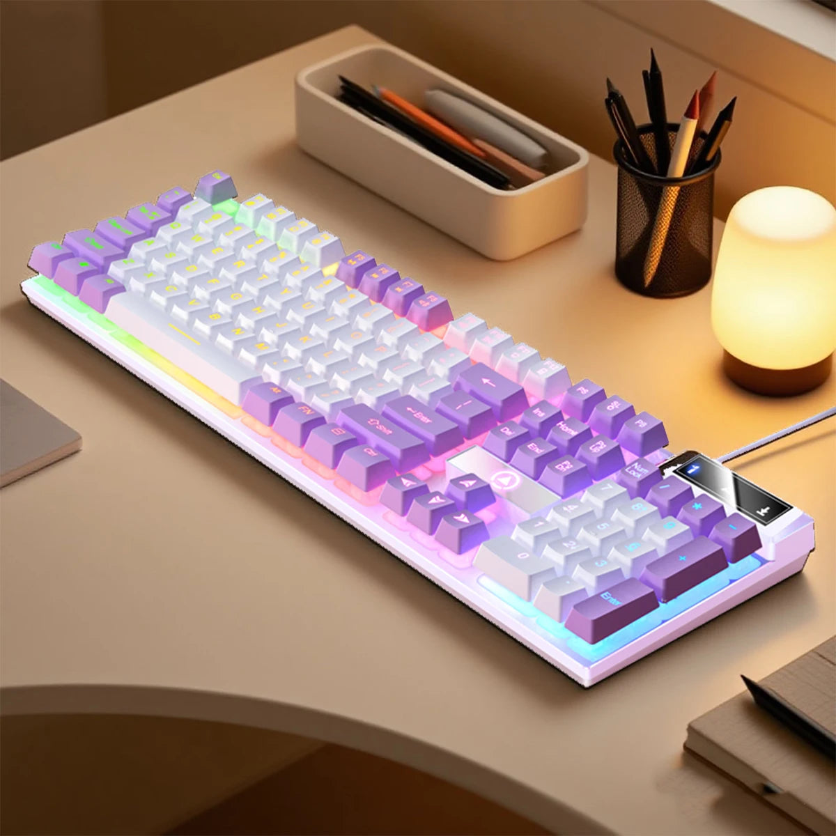 YINDIAO K500 Wired Gaming Keyboard for Laptop Desktops PC Computer Office Accessories Low Profile Gamer Keyboards with Numpad