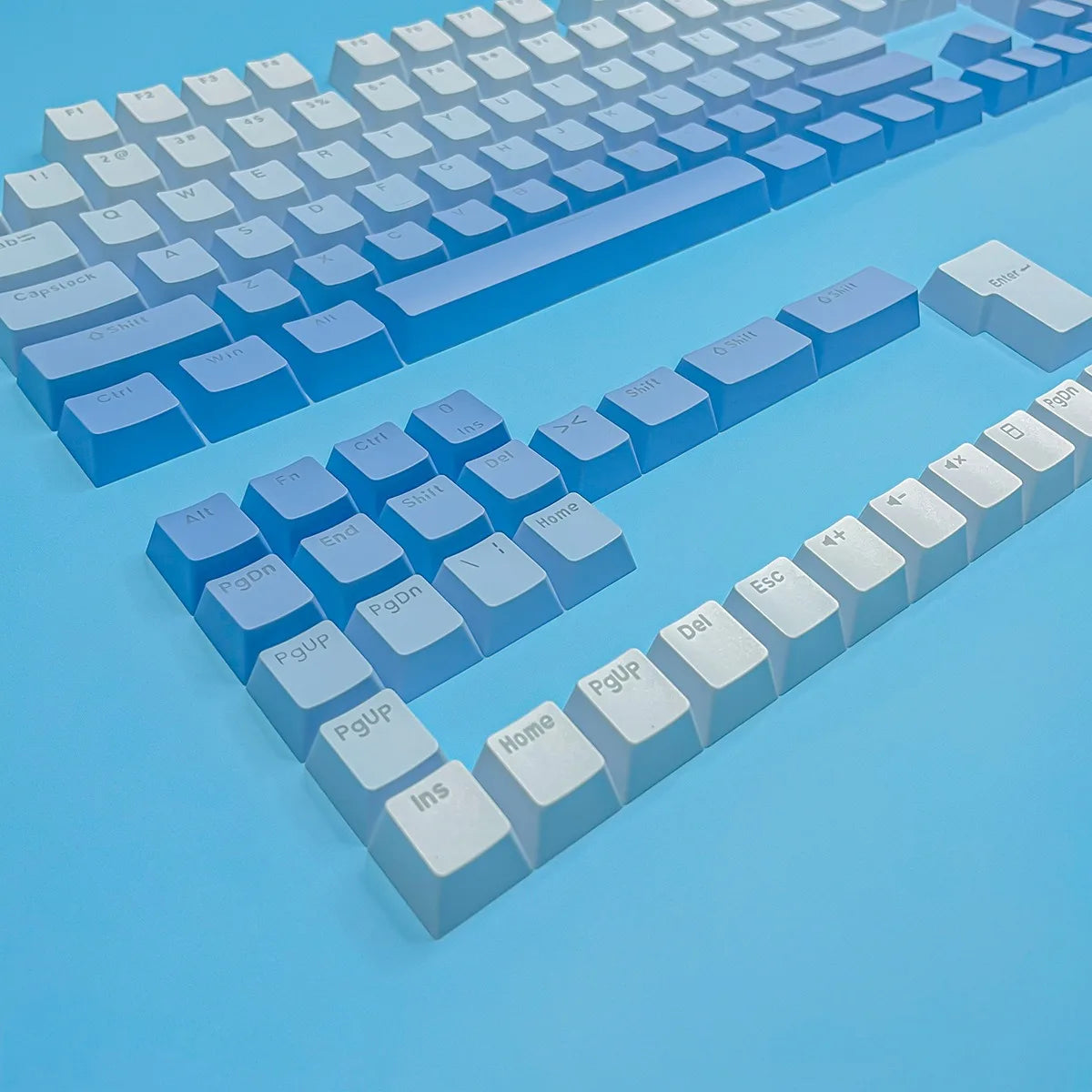 130 Keys Gradient Lucky Red RGB Backlit Shine Through Keycaps OEM Profile Double Shot PBT Keycaps for MX Switches Gamer Keyboard