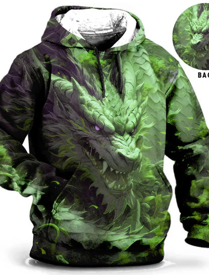 Men's Unisex Hoodie Fashion Pullover Hoodie Sweatshirt Hooded Animal Wolf Lion Dragon Tiger Print Daily 3D Print Casual Hoodies