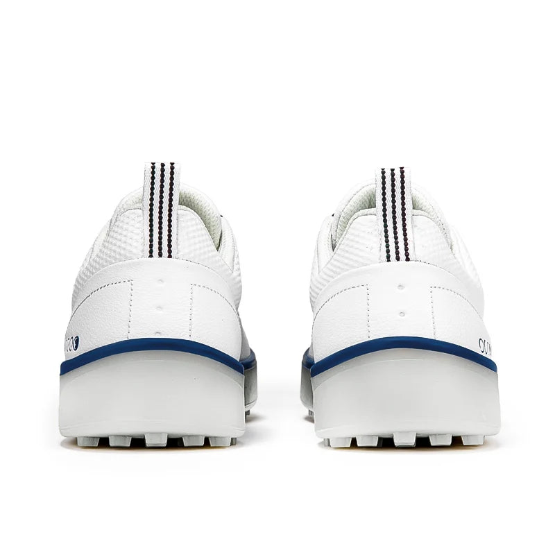Paar Golfschuhe für Herren, weiß, wasserdicht, mit drehbarer Schnalle, Fitness, ohne Spikes, rutschfest, Golf, Golfer, Training, Golf-Sneaker, Damen