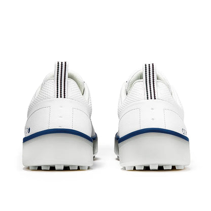 Paar Golfschuhe für Herren, weiß, wasserdicht, mit drehbarer Schnalle, Fitness, ohne Spikes, rutschfest, Golf, Golfer, Training, Golf-Sneaker, Damen
