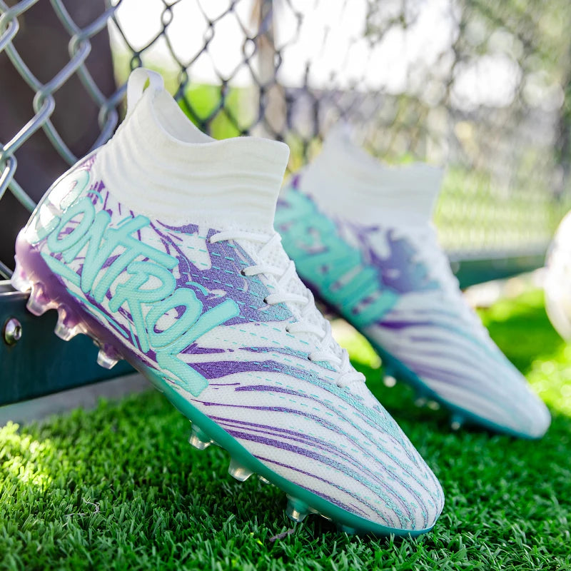 New Men Football Boots Cleats Sneakers High-top High-quality Soccer Shoes Non-Slip Futsal Grass Match Indoor Hot-selling FG/TF