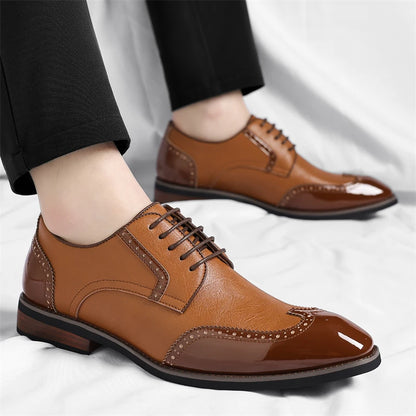 Scarpe Oxford da uomo in similpelle - Scarpe casual-formali - Scarpe da uomo per completo da lavoro - Scarpe Derby di nuova concezione - Scarpe da passeggio