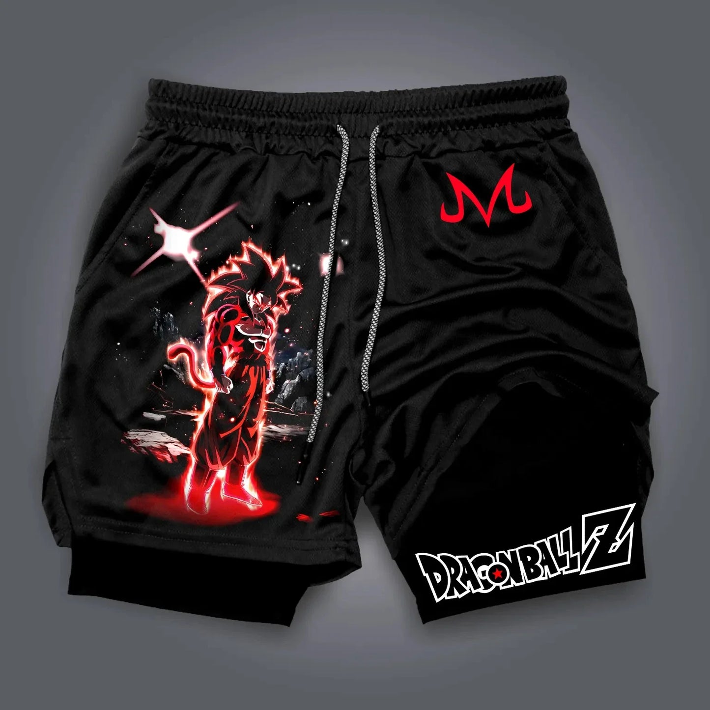 25-26 Summer Dragon Ball Vegeta Anime Peripheral Double-layer Shorts American Men's Comfortable and Breathable Sports Pants