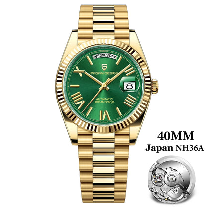 PAGANI DESIGN 2025 New Date Week 40MM Men's Watches Brand Luxury Gold Automatic Watch Men Waterproof Mechanical Wrist watch Men