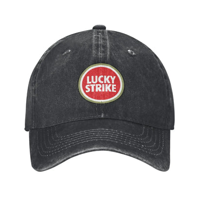 Lucky Strike Buchstaben Troye Sivan Musik Sport Retro Cowboy Washed Baseballkappen Herren Denim Street Tide Hut Wandern Herren Dad Cap