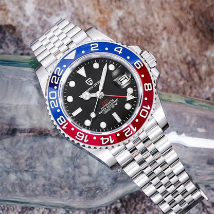 Man Watch PAGANI DESIGN GMT Men Mechanical WristWatch Luxury Sapphire Glass Waterproof 40mm Automatic Watch for Men Reloj Hombre