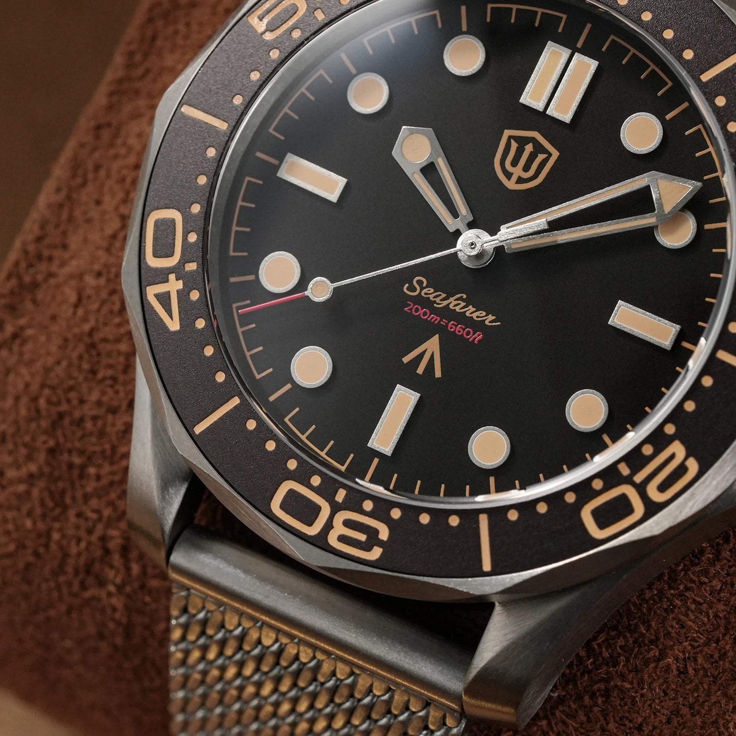 Watchdives 42mm Seafarer Grade 2 Titanium NTTD Dive Watch WD007Q V2 VH31 Sweep Second Quartz Movement Luminous Sapphire Watches