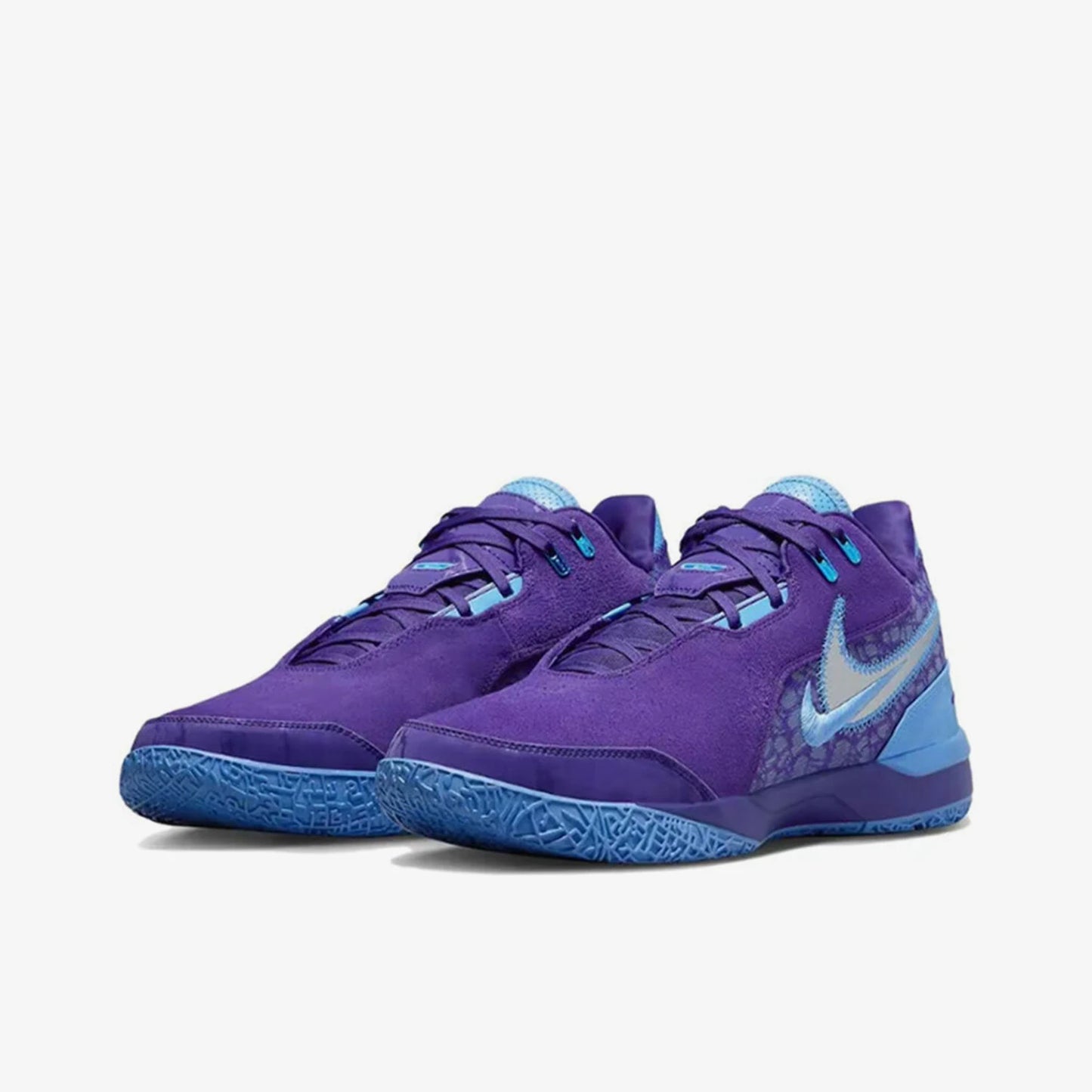 Offizielle authentische Nike Herren-Basketballschuhe FJ1566-500, neue Mid-Top-Schuhe im robusten Patchwork-Design