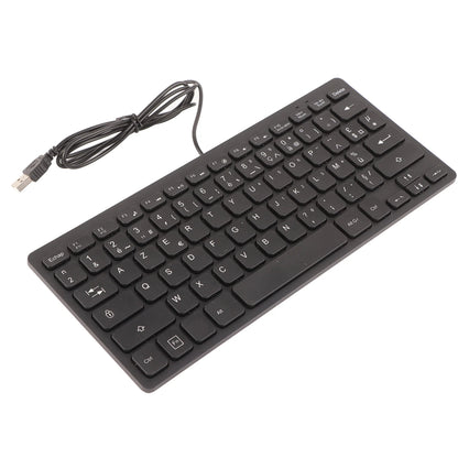 Tastiera meccanica cablata USB 78 tasti russo francese tedesco, design ergonomico, ultrafine, mini e resistente, per PC e laptop