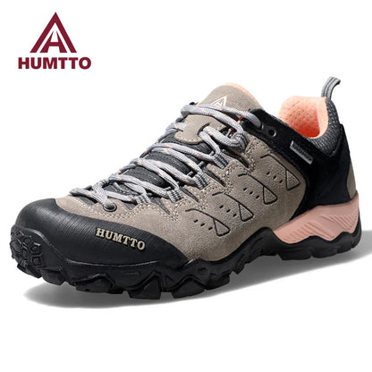 HUMTTO Trekking Shoes for Women Winter Hiking Shoes Women's Waterproof New Luxury Designer Climbing Leather Casual Woman Sneakers