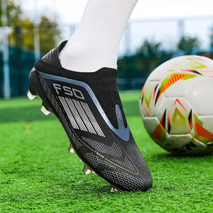 Men Football Boots Futsal Ultralight Soccer Shoes Training TF Match Long Spikes Breathable Indoor Sneakers Cleats Drop Shipping