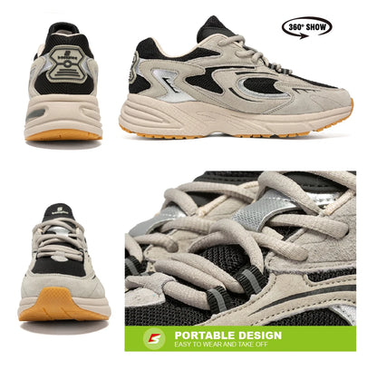 Baasploa Nieuwe hardloopschoenen voor heren, outdoor, modieus, lichtgewicht sportschoenen van mesh, casual herenschoenen, ademend, antislip wandelschoenen