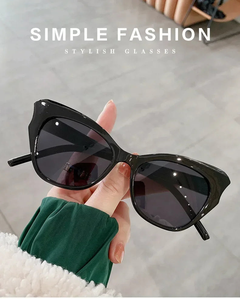 Módní sluneční brýle Cat Eye pro ženy, vintage sluneční brýle, dámské brýle s rámem Cateye, zrcadlové, retro, luxusní, cestovní, s přechodem barev, Oculos De Sol