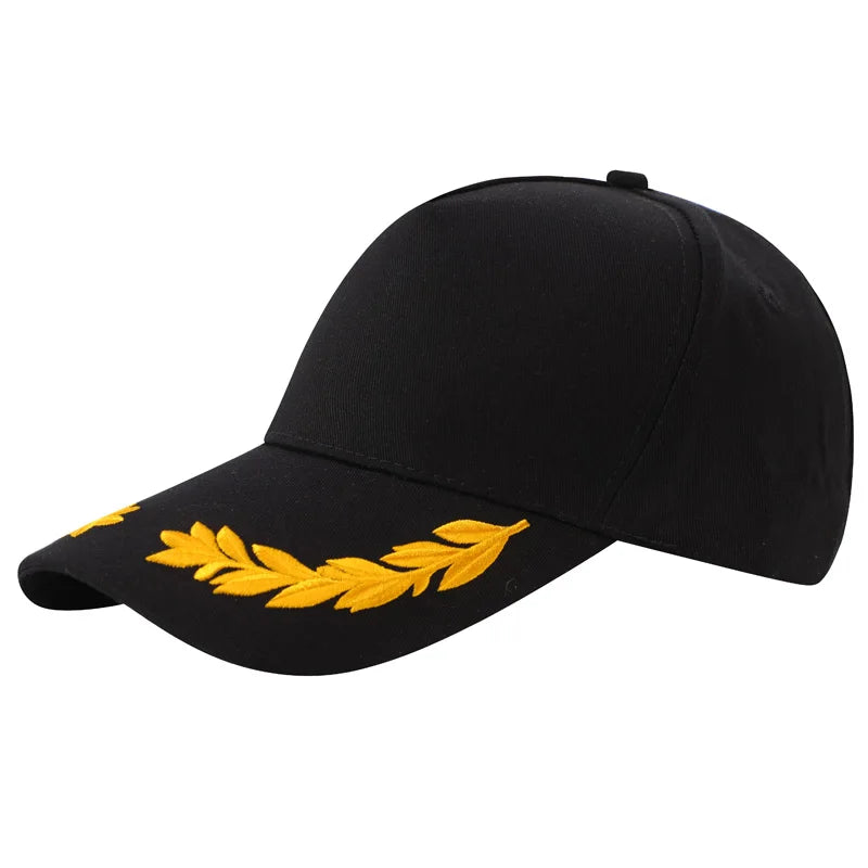 Customized logo printed men's baseball cap casual cap wheat ear men's solid color snap cap sports cap women's baseball cap