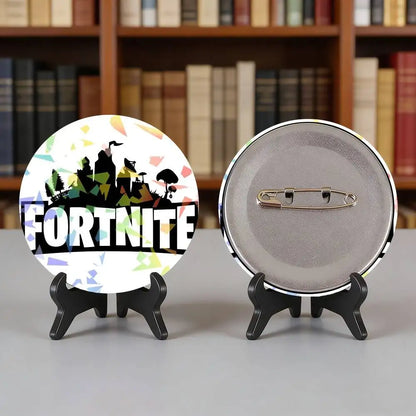 Game F-Fortnite-Logo-Druck für Laser-Abzeichen, Ansteckpin für Rucksack, Kleidung, Hut, Broschen-Dekoration, Kunstgeschenke