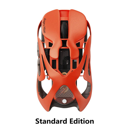 Mouse de gaming wireless Angry Miao Infinity, metalic, ultraușor, cu carcasă perforată, hot-swappable, PAW3950, Dual 8K, cu fir, tri-mode, portocaliu