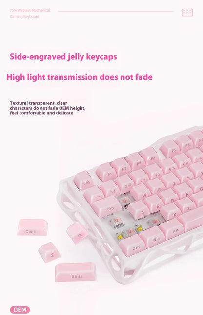 GravaStar Mercury K1 RGB Mechanical Keyboard Hot Swappable Gaming Keyboard Linear Switches RGB Wireless Gaming Keyboard