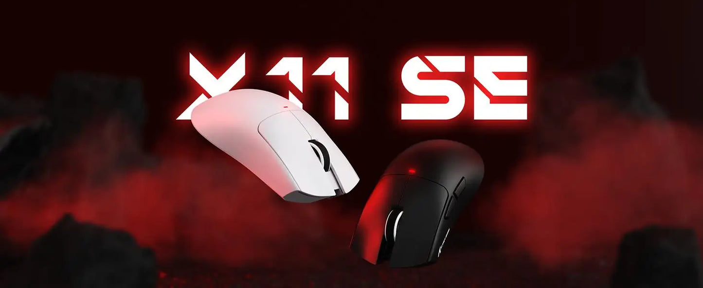 Mouse da gaming wireless ATTACK SHARK X11SE, tri-mode, ultraleggero 63g con sensore PAW3311, 22000 DPI, batteria 300mAh, doppio driver