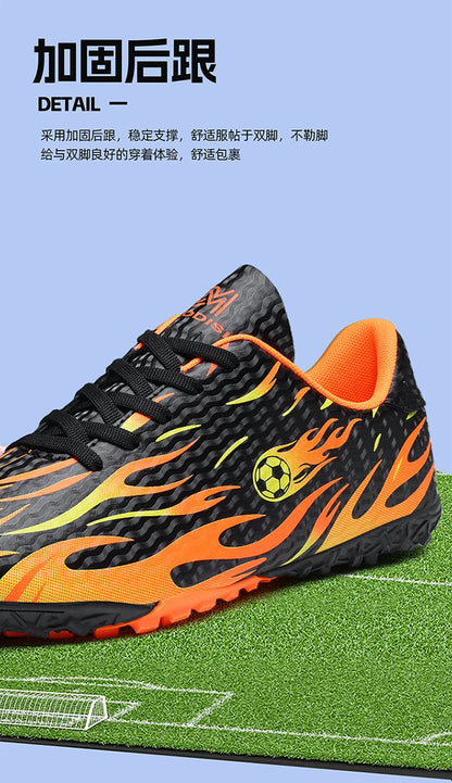 Chaussures de football professionnelles pour enfants, chaussures de foot pour hommes, basses, avec maintien de la cheville, sportives, pour jeunes, pour match et entraînement, antidérapantes, résistantes