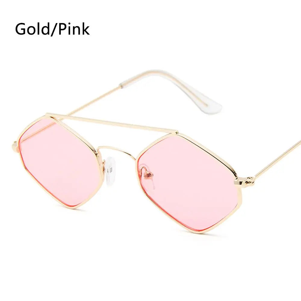 1PC Trendy Fashion Rimless Small Rectangle Sunglasses Women Men 2023 Shades Alloy Metal Glasses Traveling Style UV400 Eyewear