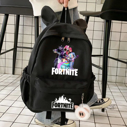 Nova Mochila Fortnite Cartoon para Rapaz e Rapariga, Mochila Escolar Casual de Grande Capacidade para Estudante, Mochila de Viagem com Orelhas de Coelho, Presente de Papelaria