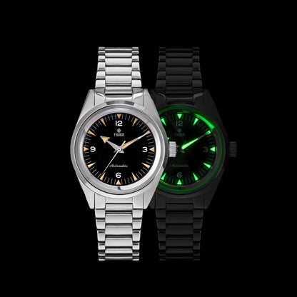New THORN T026 Automatic Watch 38mm Sapphire 316L Stainless Steel PT5000/Swiss Ronda Movement Vintage Style Luminous Men's Watch