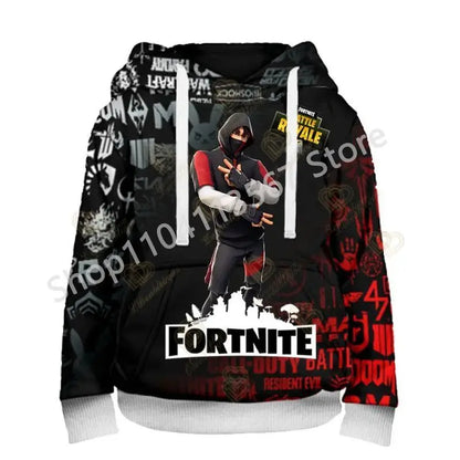 Llama Battle Royale Fortnite Hoodies, 3D Printed Sweatshirts for Men, Women, and Children, Boys and Girls Streetwear Pullover, Green Tops