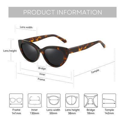 ZENOTTIC Retro Cat Eye Polarized Sunglasses Handmade Acetate UV400 Protection Sun Glasses Shade for Women