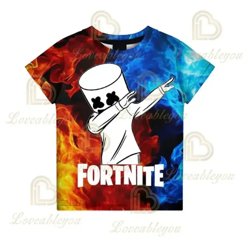 Fortnite T Shirt for Kids Banana Peely T-shirt Men's Women's Tshirt Battle Royale Game T Shirt Harajuku Summer Tops