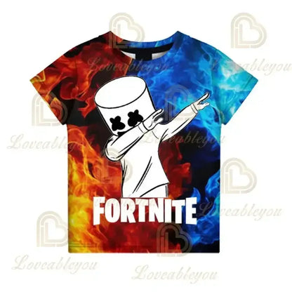 Fortnite T Shirt for Kids Banana Peely T-shirt Men's Women's Tshirt Battle Royale Game T Shirt Harajuku Summer Tops