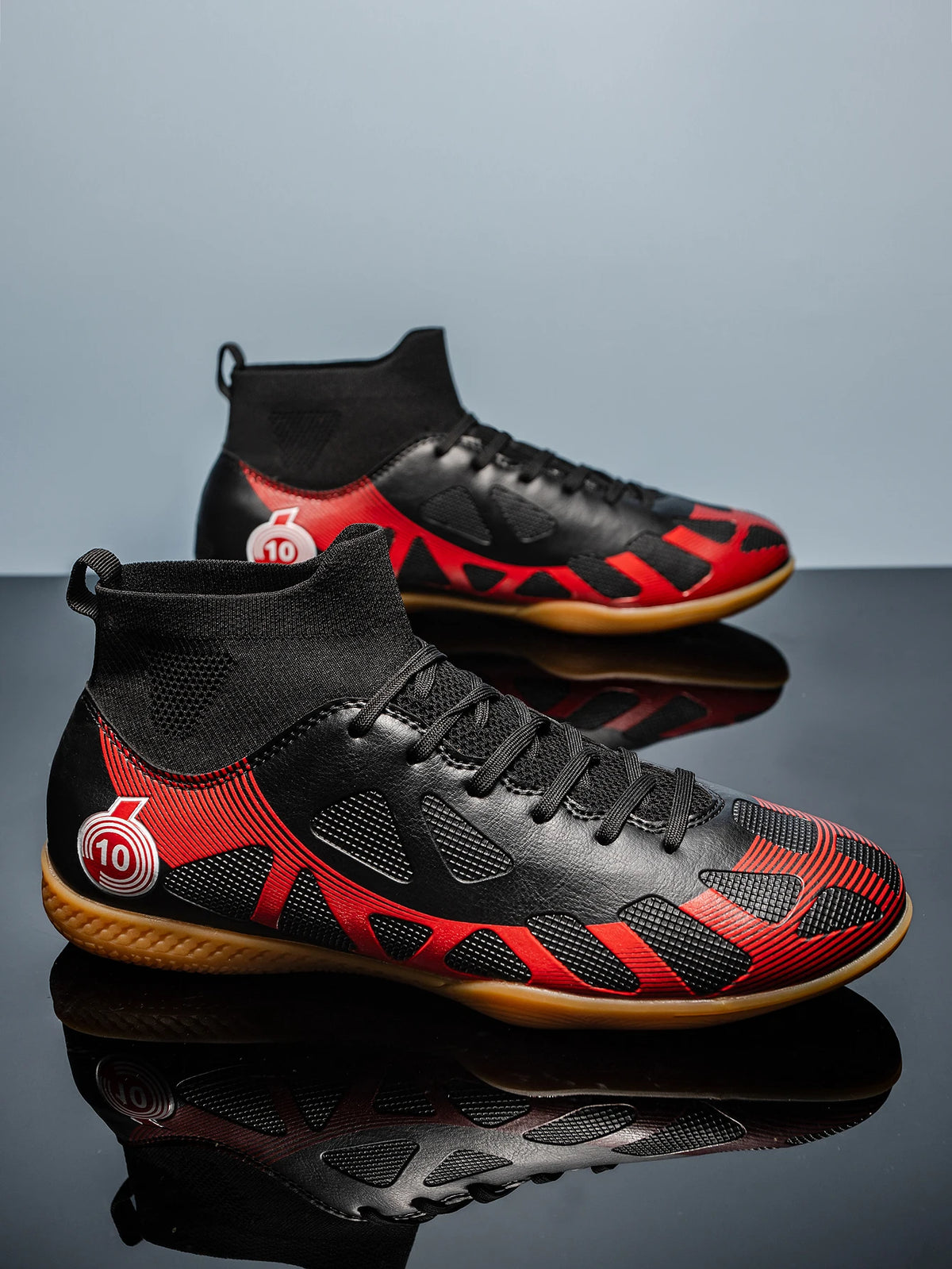Chaussures de football de sport pour homme, à semelle plate, d'intérieur, montantes pour adultes, résistantes à l'usure, chaussures d'entraînement, pour adolescents, antidérapantes