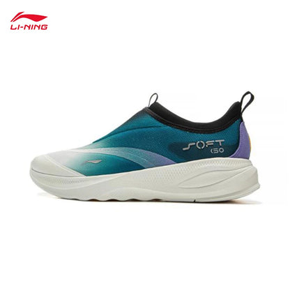 LI-NING SOFT GO 2 Zapatillas de senderismo sin cordones para hombre, suaves, con tacón grueso, cómodas, resistentes y deportivas casuales AGLV005
